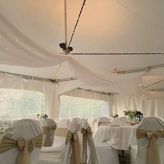 banquet hall in white theme